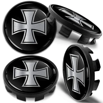 Abbildung von Biomar Labs 4 x 68mm Nabendeckel Kompatibel mit BMW 36136783536 Felgendeckel Radnabenabdeckung Nabenkappen Felgenkappen Radkappen Alufelgen Silber Schwarz CB 32