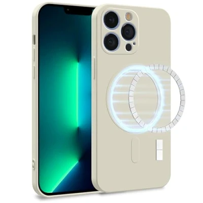 Abbildung von MyGadget Hülle für Apple iPhone 13 Pro [ kompatibel mit MagSafe ] Zweilagige Handyhülle Kameraschutz Cover Innenfutter &amp; Silikon außen Eierschale