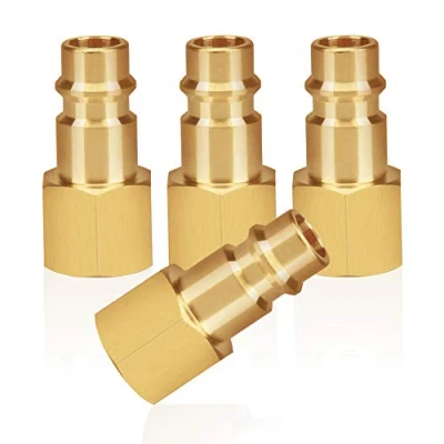 Abbildung von Druckluftkupplung mit Innengewinde 1/4&quot; Messing IG 1/4 Zoll Kupplungsstecker Kupplungsdose Schlauchstecker Ventilsteckdose Gewindestecker