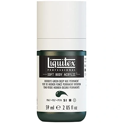 Abbildung von Liquitex 1959225 Professional Acrylfarbe Soft Body Künstlerfarbe in cremiger deckender Konsistenz, hohe Pigmentierung, lichtecht &amp; alterungsbeständig, 59ml Flasche Hookers Grün Dunkel Perm. Imit.