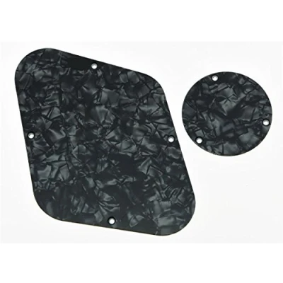 Abbildung von kaish Black Pearl LP hinten Steuerung Platte Switch Plate Schachtabdeckung für USA Gibson Les Paul