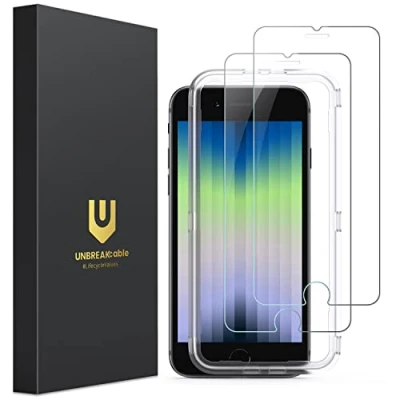 Abbildung von UNBREAKcable Schutzglas für iPhone SE 2022/2020, 2 Stück Schutzfolie 2020/8/7/6/6s, [9H Härte], 2.5D Double Defense Series Displayschutzfolie, Kratzfest, Anti Fingerprint und blasenfrei