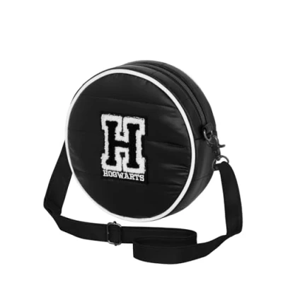 Abbildung von Harry Potter H Padding Runde Schultertasche, Schwarz