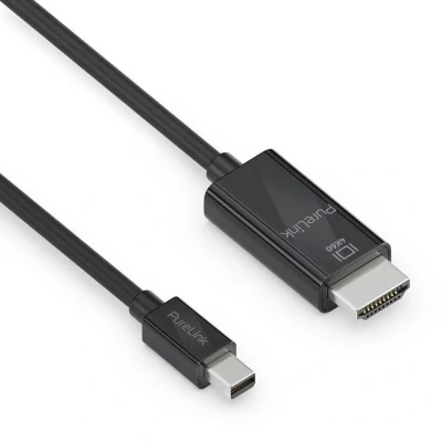 Abbildung von PureLink mini DisplayPort auf High Speed HDMI Kabel, 4K Ultra HD 60Hz, 18GB/s Bandbreite, vergoldete Steckkontakte, 2,00m, schwarz