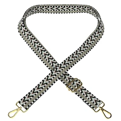 Abbildung von EAZY CASE Verstellbarer Taschengurt, Ersatz Gurt für Handtaschen, Schulterriemen Umhängetaschen, dünner Riemen Taschen und Tragetaschen, DIY Taschenband, Zig Zag Grün Schwarz Metal Gold