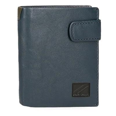 Abbildung von Pepe Jeans Marshal Vertikale Geldbörse mit Klickverschluss, blau, 8,5 x 10,5 1 cm, Leder, Talla única, Klickverschluss