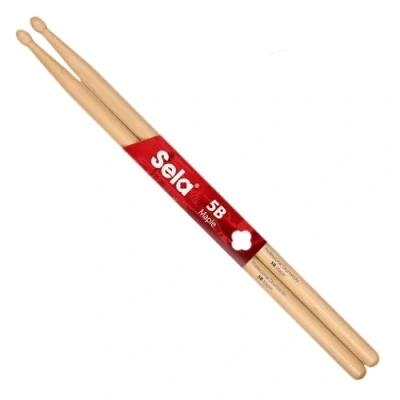 Abbildung von Sela Professional Maple 5B Drumsticks ideal für sanften Rock Schlagzeug Sticks Fortgeschrittene 6 Paar Wooden Zubehör aus Ahornholz ovale Kopf Form