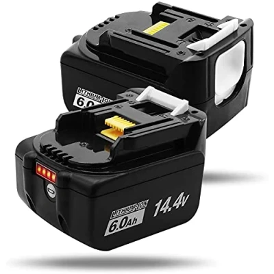 Abbildung von Ersatzakku 14.4V 6000mAh Li Ionen Akku Kompatibel mit Makita BL1430 BL1415 BL1440 BL1415N 196875 4 194558 0 195444 8 196388 5 194065 3 BL1430B 6.0Ah LED Anzeige 2Stück