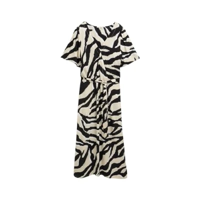 Abbildung von TOM Tailor Dress Printed Wrapped Freizeitkleid, Damen, Größe: 46, Abstract beige