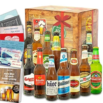 Abbildung von 12x Bier aus aller Welt / 12er Geschenkset/Geburtstagsgeschenk für Ihn