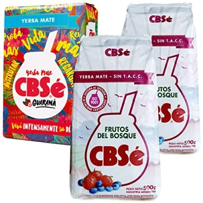 Abbildung von Yerba Mate Tee Set: CBSe Frutos del Bosque 2 x 500g + Guarana aus Argentinien Detox und Energie Getränk