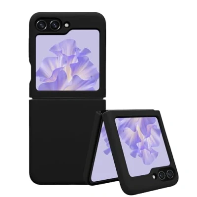 Abbildung von kwmobile Flip Soft Case kompatibel mit Samsung Galaxy Z Flip5 Hülle Silikon Cover für Foldable Handy Handyhülle in Schwarz