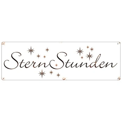 Abbildung von Interluxe METALLSCHILD Shabby Blechschild Vintage STERNSTUNDEN Türschild Deko Geschenk