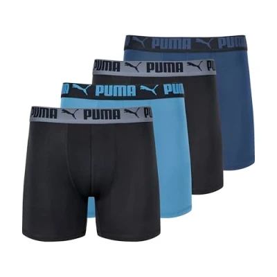Abbildung von PUMA Herren 4 Pack Active Stretch Boxer Briefs Retroshorts, Blau Combo, X Large
