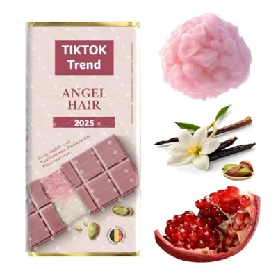 Abbildung von Angel Hair Dubai Schokolade 2.0 mit Pistazie &amp; Zuckerwatte nach original Rezept 100 gr. Vollmilchschokolade