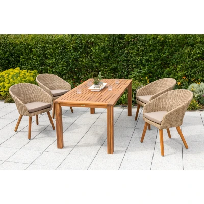Abbildung von MERXX Garten Essgruppe &quot;Arrone&quot;, (5 tlg.), 4 Sessel mit Kissen, Tisch