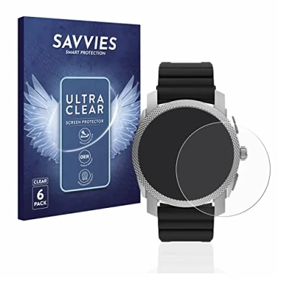 Abbildung von Savvies 6 Stück Schutzfolie für Fossil Gen Hybrid Machine (45mm) Displayschutz Folie Ultra Transparent