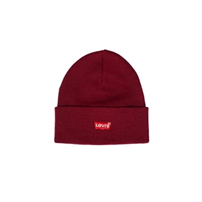Abbildung von Levi&#039;s RED Batwing Embroidered Slouchy Beanie Mütze, Größe: One Size, Dark bordeaux