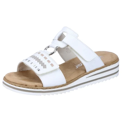 Abbildung von Rieker Pantolette flach, Damen, Größe: 42, Weiss Schuhe