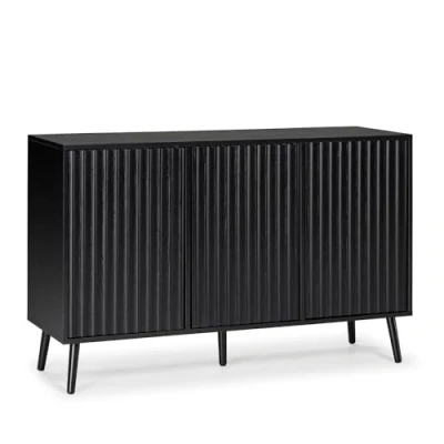 Abbildung von HOMN LIVING Anrichte Lluvia mit 3 Türen, Farbe Schwarz, 120 cm (Breite) 40 (Tiefe) 76 (Höhe)