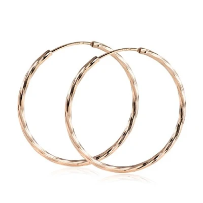 Abbildung von Materia Paar Creolen Rosegold Damen Ø33mm SO 363, Sterlingsilber, rosevergoldet