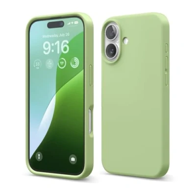 Abbildung von elago Premium Liquid Silikon Hülle Kompatibel mit iPhone 16 Hülle, Ganzkörper Handyhülle, Stoßfest, Schlanke Kratzfester weicher Mikrofaser Innenfutter, 6.1 Zoll (Pastellgrün)