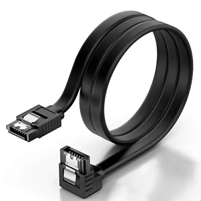 Abbildung von KUYIA SATA Kabel 3, 35 cm Gerade zu 90 Grad Recht Abgewinkelt Datenkabel, 6 Gbit/s Schnelle Datenübertragung für HDD SSD CD Treiber mit Type L Verriegelungsstecker Kompatibel bis Serial ATA/ 600
