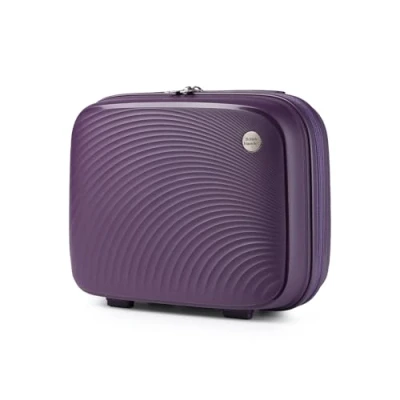 Abbildung von British Traveller Kosmetikkoffer PP Hartschalen Reisekoffer Handgepäck Kabinengepäck Klein Beautycase Leicht Schminkkoffer Tragbar Make Up kulturkoffer mit Handgriff und Spannengurt