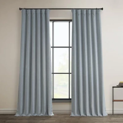 Abbildung von HPD Half Price Drapes Verdunkelungsvorhänge aus Leinenimitat, 213 cm lang, luxuriöse Leinenvorhänge für Schlafzimmer und Wohnzimmer (1 Paneel), 127 x cm, Heather Grey
