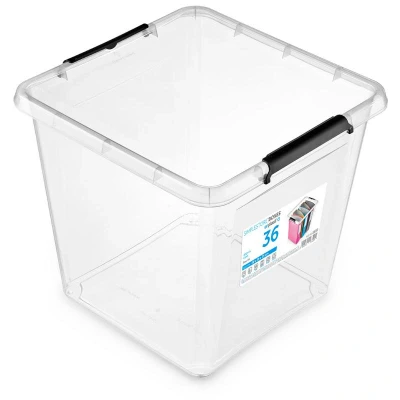 Abbildung von ORPLAST SimpleStore box 36 Liter mit Deckel / Clips 39 x 35cm transparent