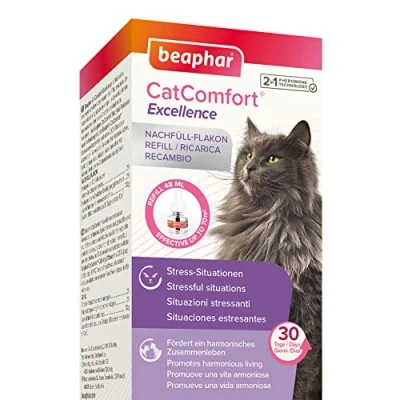 Abbildung von Beaphar CatComfort Excellence Katzenpheromone, reduziert Stress und Angst, fördert die Harmonie zwischen Katzen, Kratzern, Ängsten, Umweltveränderungen, Lärm, Urinmarkierung, Konflikte, 48 ml