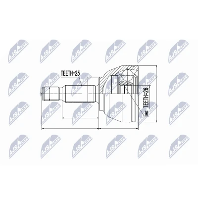 Abbildung von NTY NPZ FR 017 Gelenksatz Vorderachse links, rechts FORD: Transit Connect Mk1 Kastenwagen, Tourneo