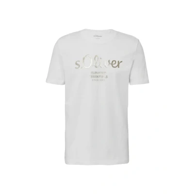 Abbildung von T Shirt mit Logo Print weiß L
