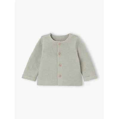 Abbildung von Vertbaudet Baby Strickjacke aus Baumwolle Basic salbeigrün 62