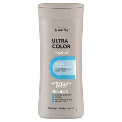 Abbildung von Joanna Ultra Color Shampoo für Silber und Platin Farben Stärkendes revitalisierendes Haar Farbauffrischung, Haarpflege &amp; Glanz Neutralisiert gelblichen Farbton 200 ml