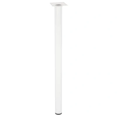Abbildung von WAGNER Möbelbein/Tischbein/Möbelfuß Classic Retro Ø 30 x 500 mm, integrierte Anschraubplatte 60 Innengewinde 10 Stahl pulverbeschichtet weiß 12165001