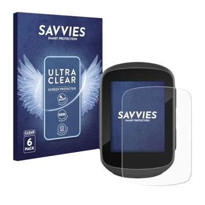 Abbildung von Savvies 6 Stück Schutzfolie für Garmin Edge 130 Plus Displayschutz Folie Ultra Transparent