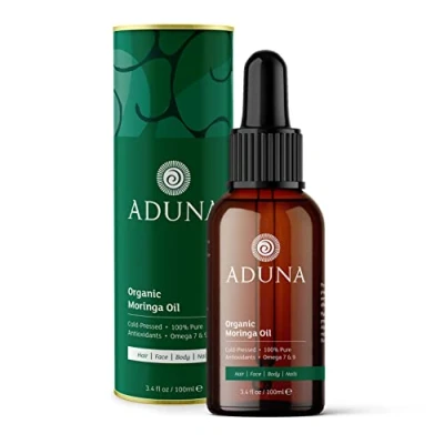 Abbildung von Aduna Moringaöl 100% Bio 100ml reines unraffiniertes kaltgepresstes Körper , Haar &amp; Gesichtsöl am besten für feine Linien und feuchtigkeitsspendend Antioxidantien