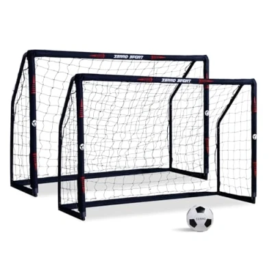 Abbildung von ZERRO 2er Fussballtor 180cm Fußballtor, für Erwachsene Kinder zum Spielen Trainieren im Garten 180x60x120cm