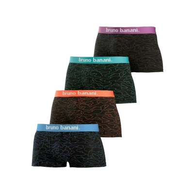 Abbildung von Bruno Banani Hipster, (Packung, 4 St.), knapp sitzende Boxershorts in uni oder gemustert aus Baumwollmischung