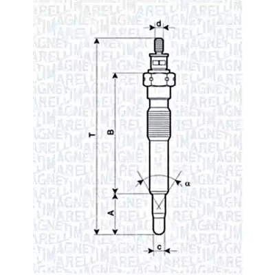 Abbildung von MAGNETI MARELLI 062900092304 Glühkerze 11V 10A M10X1,25 OPEL: Vectra A Limousine, Combo B Kastenwagen, Corsa Schrägheck