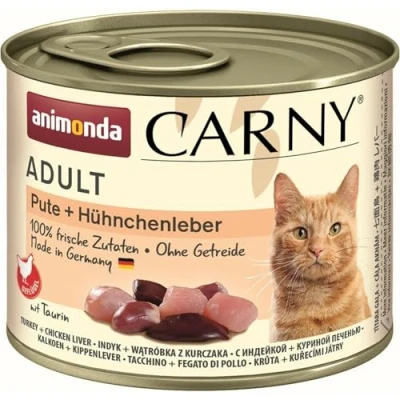 Abbildung von Carny Katzen Nassfutter Pute + Hühnchenleber (6 x 200g), von animonda ohne Getreide und Zucker, mit frischen fleischlichen Zutaten