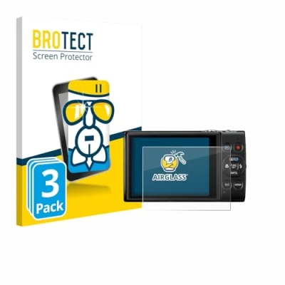 Abbildung von BROTECT Schutzglas für Canon Digital Ixus 285 hs (3 Stück) Schutzfolie Panzer Folie Glas [Extrem Kratzfest 9H, Anti Fingerprint, Ultra Transparent]