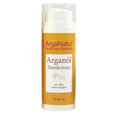 Abbildung von ArgaNatur Hand Creme Argan Öl Kosmetik mit Kaktusfeigenkern und Jojoba 50ml Einzigartige Formel gegen trockene Haut Zieht schnell ein Fettet nicht