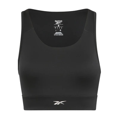 Abbildung von Reebok Workout ID Train Sportbh mit mittlerer Stützkraft, Damen, Größe: Large, Night black