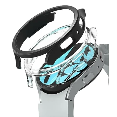 Abbildung von Ringke Slim Case [2 Stück] Kompatibel mit Samsung Galaxy Watch 6 40mm Hart PC Schutzhülle Clear &amp; Matte Black
