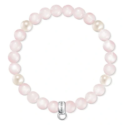 Abbildung von Thomas Sabo Damen Charm Armband Süßwasserzuchtperle Rosenquarz Club 925 Sterling Silber X0222 469 9