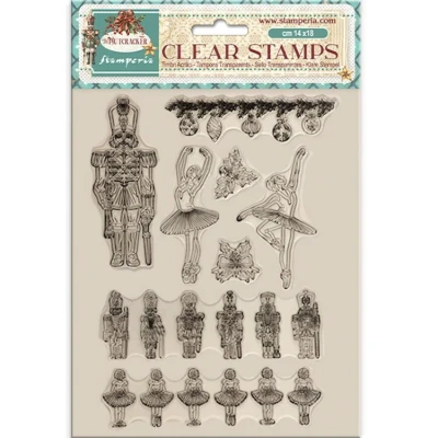 Abbildung von Stamperia Acrylic Stamp for Scrapbooking, Albums, Bullet Journals and More, Transparent, Long Lasting, Easy to Clean, Perfect Hobbies, Crafts, Gifting (The Nutcracker, Ballet Soldiers)