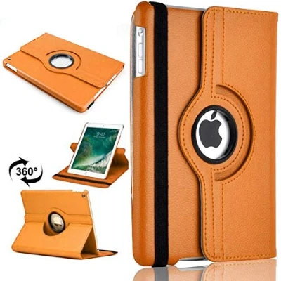 Abbildung von TechDealsUK Für iPad Mini 4 2015 5 2019 360 Leder Drehbare Standhülle Folio Cover Orange