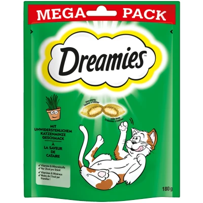 Abbildung von DREAMIES Portionsbeutel Mega Pack mit Katzenminze Geschmack 180g